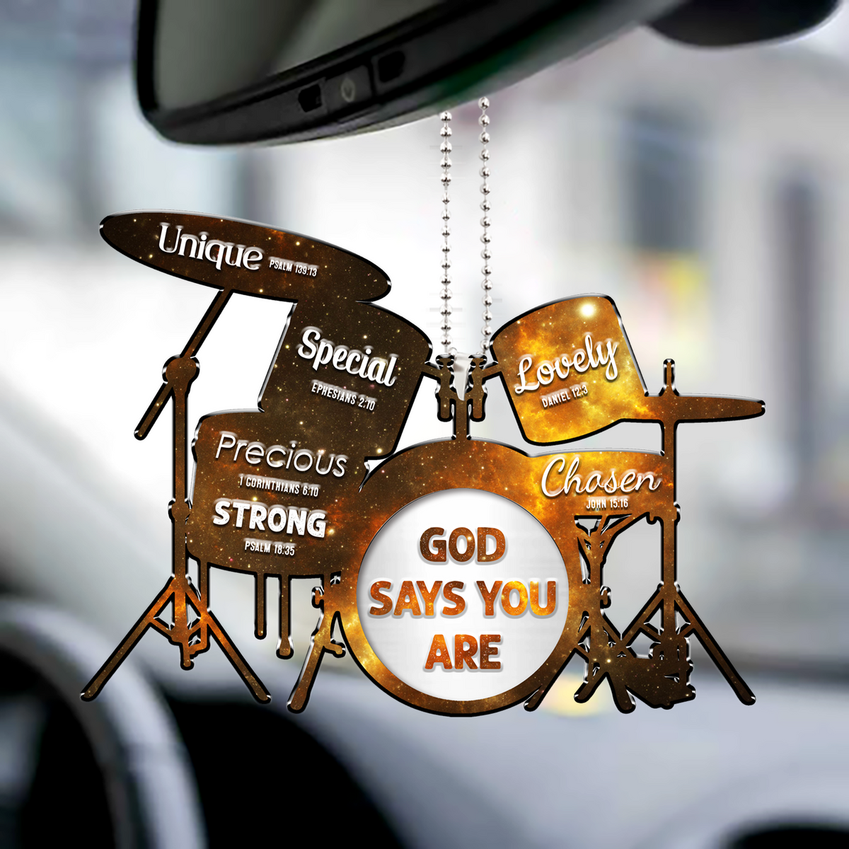 Galaxy Drum Silhouette God Says You Are Ornament