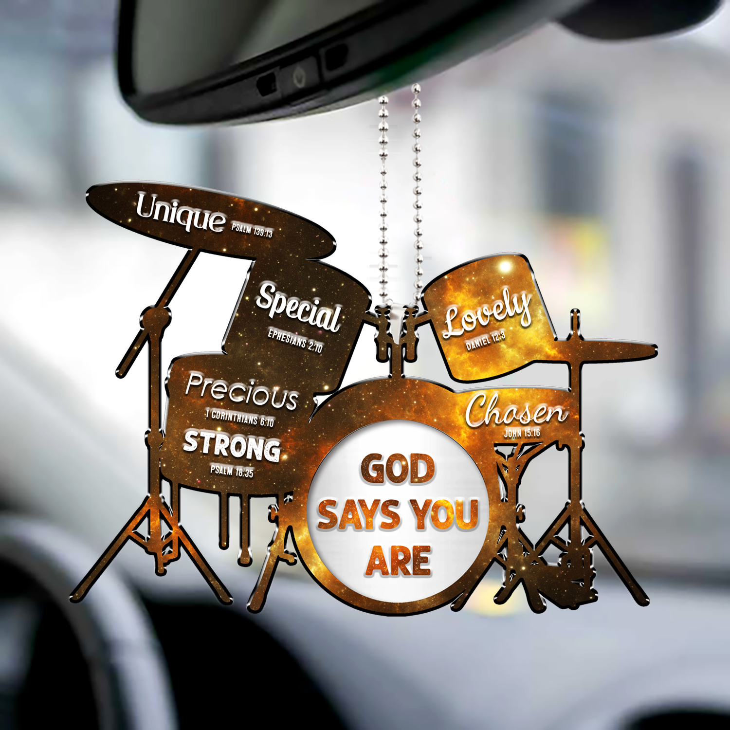 Galaxy Drum Silhouette God Says You Are Ornament