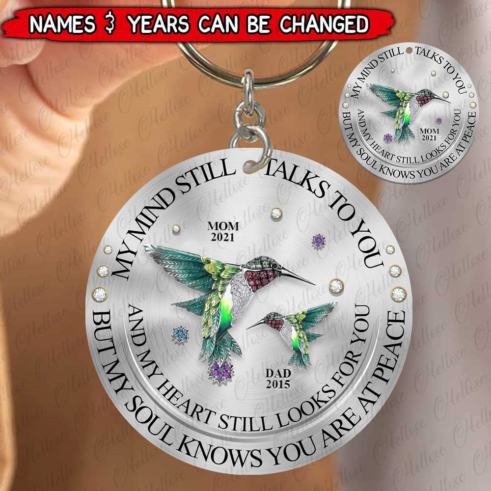 Memorial Bird My Mind My Heart My Soul Personalized Stainless Steel Keychain