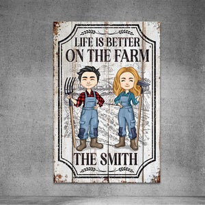 Life Is Better On The Farm - Personalized Metal Sign