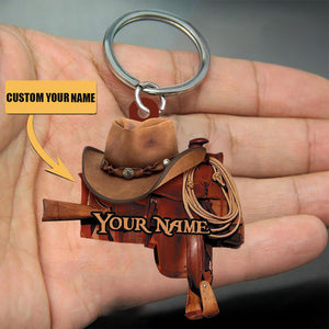 Personalized Horse Saddle Flat Acrylic Keychain For Horse Lovers