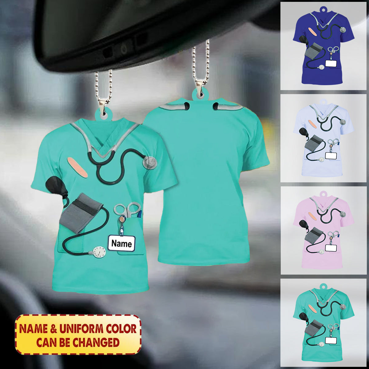 Personalized Proud Nurse Uniform Two Sides Shaped Acrylic Ornament