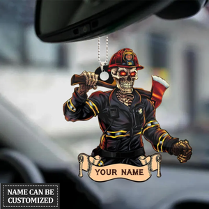 Personalized Firefighter Skull Double-sided Printed Acrylic Ornament