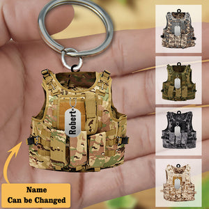Soldier VEST - PERSONALIZED FLAT ACRYLIC KEYCHAIN