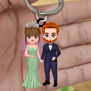 Custom Personalized Wedding Couple Keychain - Gift Idea For Couple/Wife/Wedding Anniversary