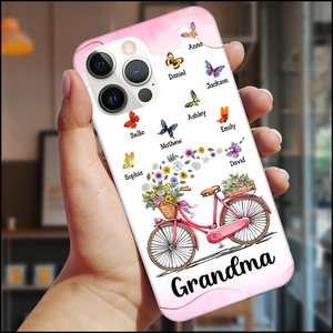 Personalized Gift for Grandma Bicycle With Flowers Phone Case