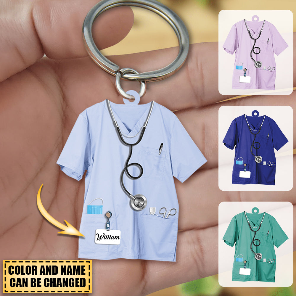 Personalized Nurse Uniform Two Sides Proud Nurse Shaped Acrylic Ornament