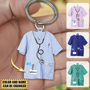 Personalized Nurse Uniform Two Sides Proud Nurse Shaped Acrylic Ornament