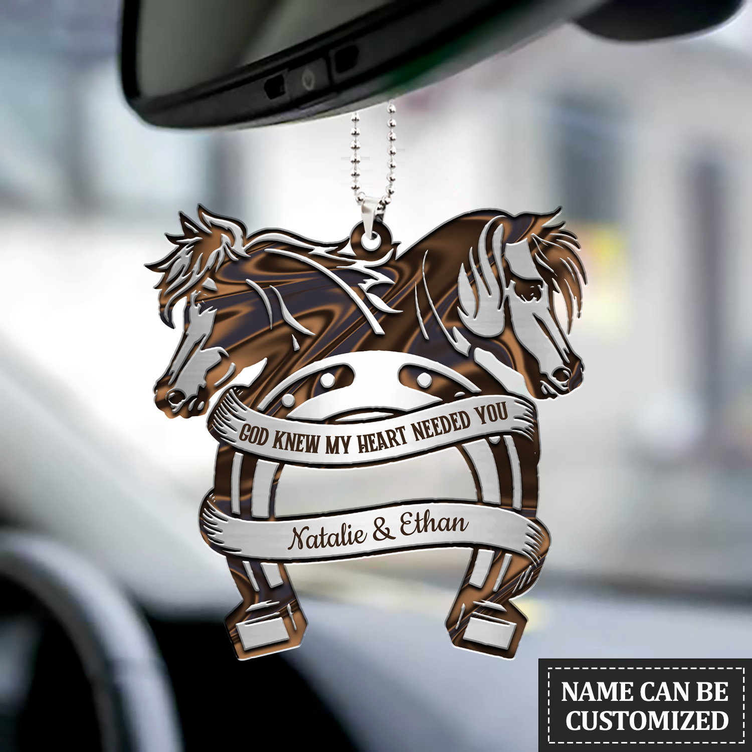 Horse Monogram God Knew Personalized Couple Ornament