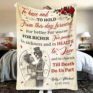 Till Death Do Us Part Personalized Newlywed Couple Blanket, Gift For Couple