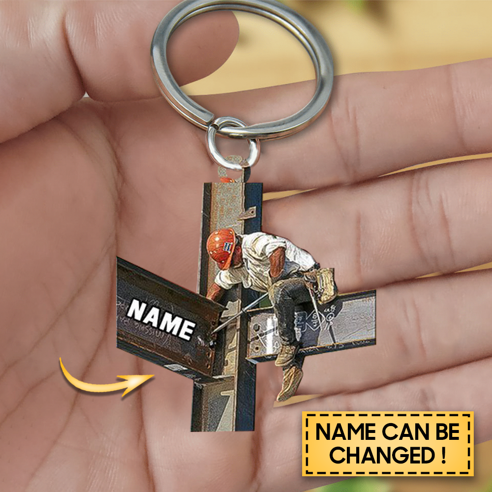 Personalized Ironworker Flat Acrylic Keychain