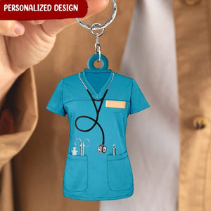 PERSONALIZED NURSE SCRUBS - GIFT FOR NURSE ACRYLIC KEYCHAIN