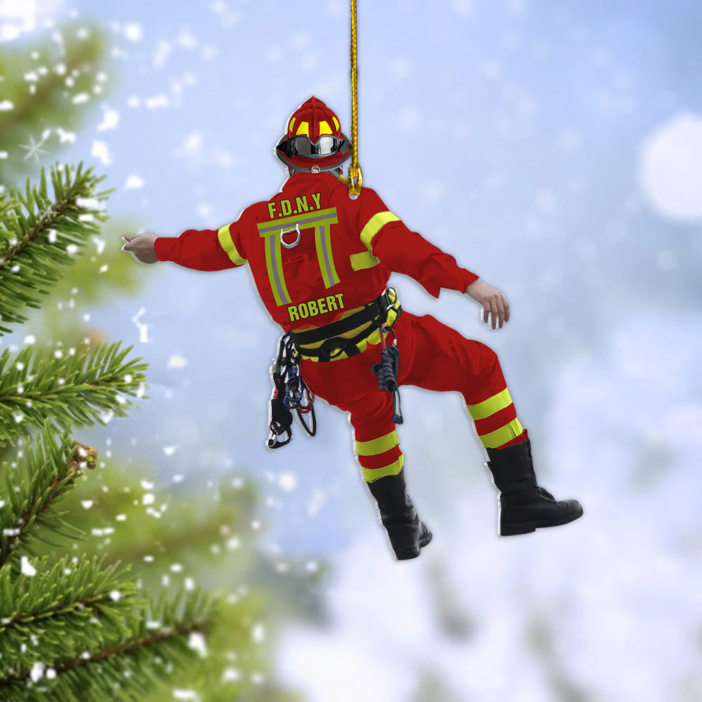 Personalized Firefighter Christmas -Two Sided Ornament