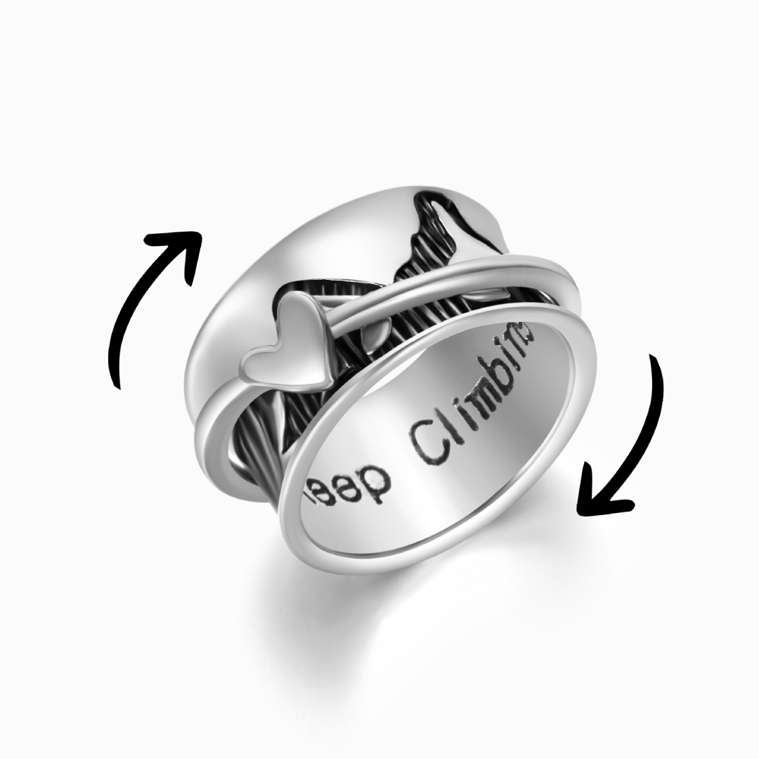 Keep Climbing Silver Spinner Ring