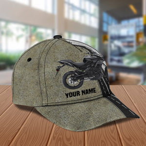 Motorcycle Grey With Road Image Personalized Classic Cap