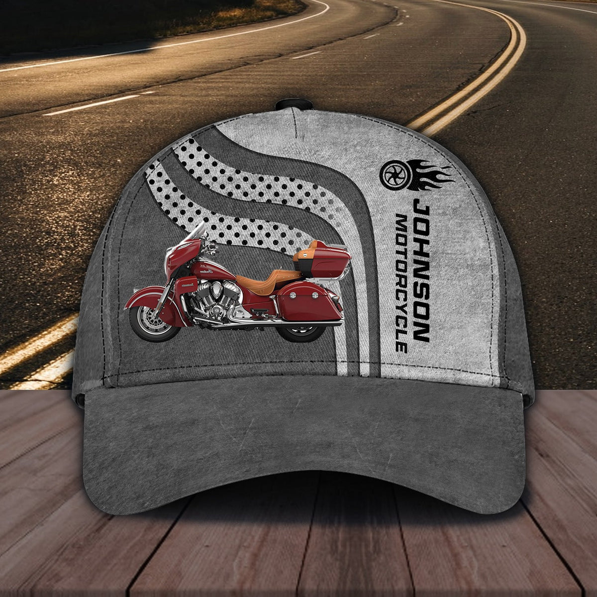 Motorcycle Grey Personalized Cap