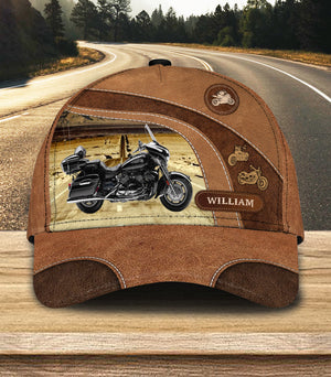 Motorcycle With Highway Background Personalized Classic Cap