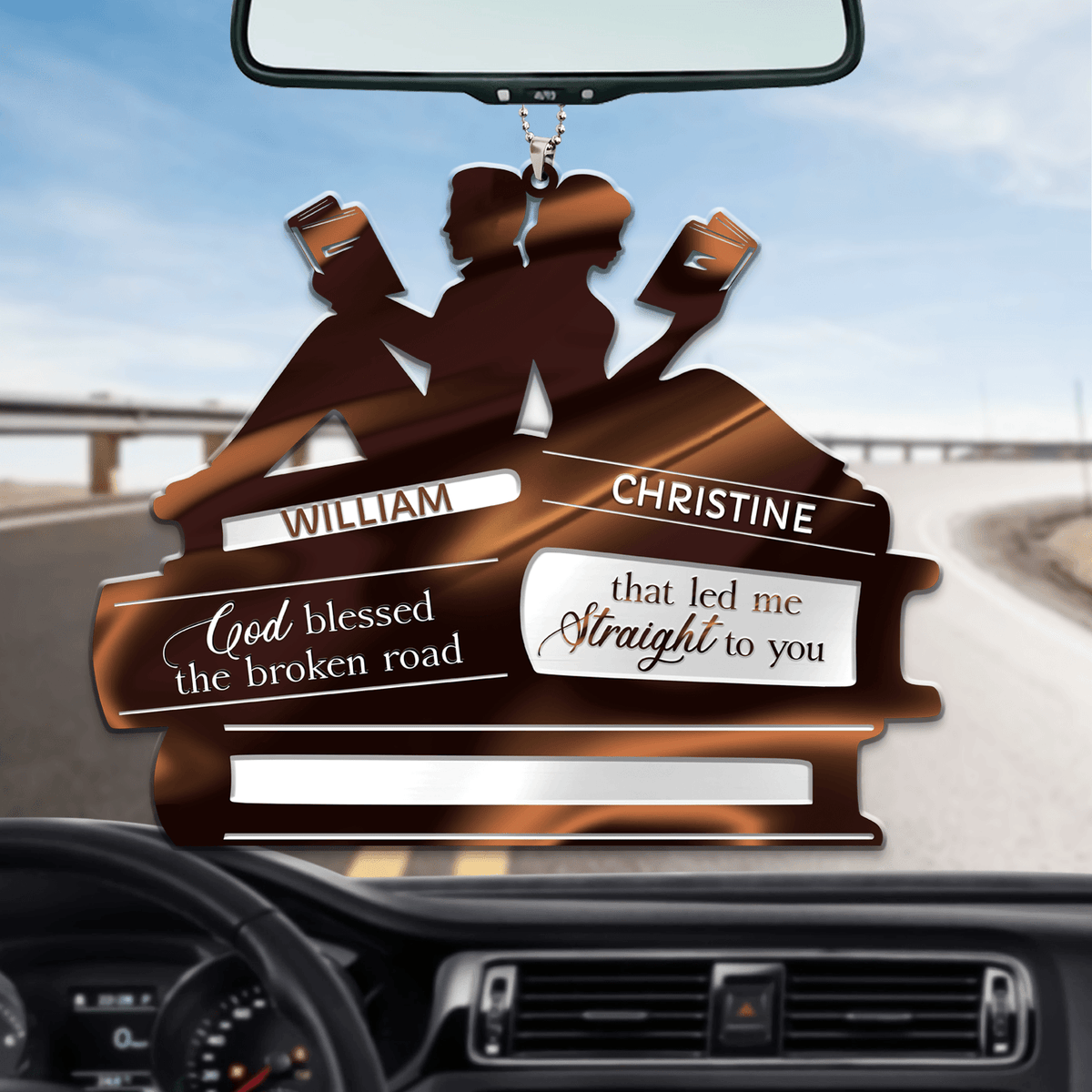 Book Lover Couple God Blessed Personalized Ornament