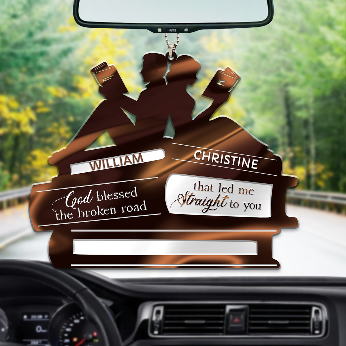 Book Lover Couple God Blessed Personalized Ornament