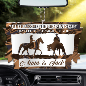 Cowboy Couple In Barn God Blessed Personalized Ornament