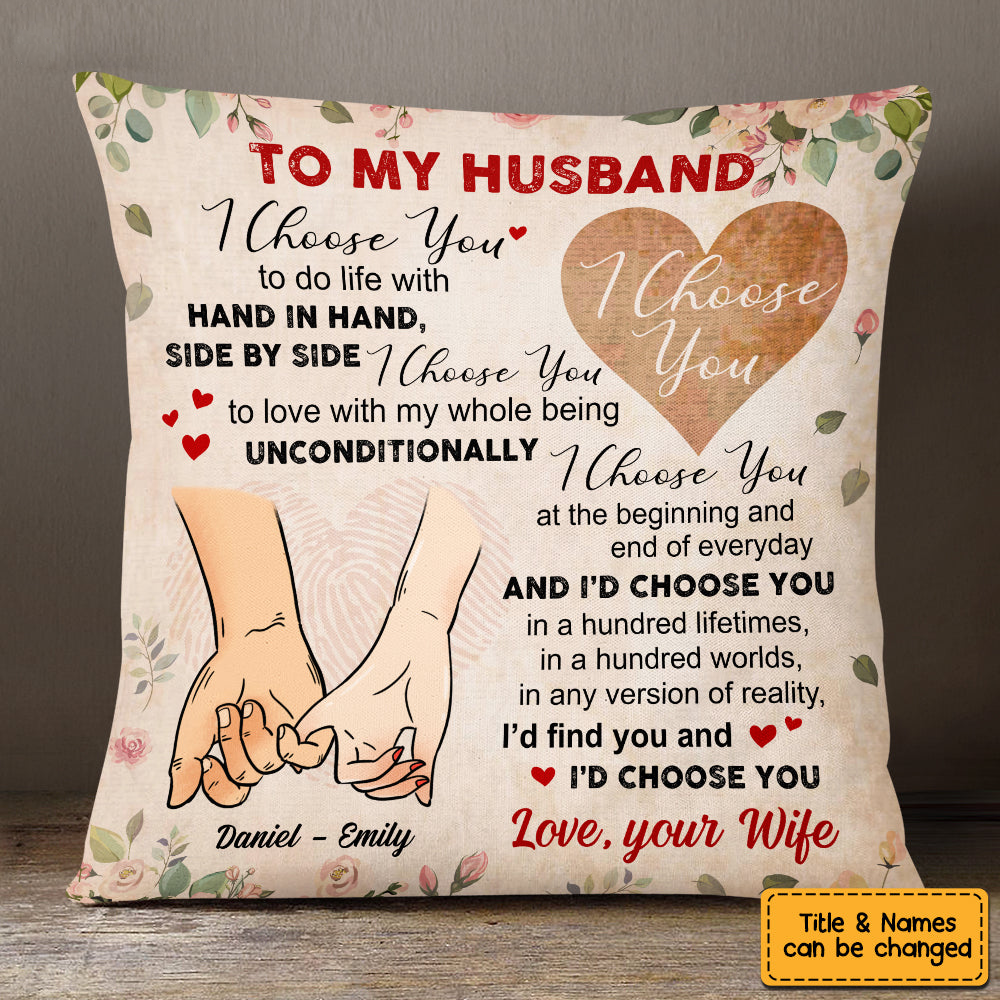 Personalized Couple Hand Pillow