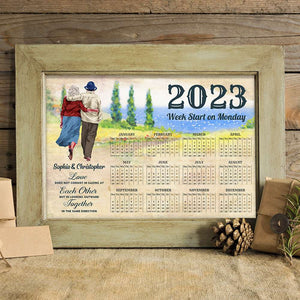 Love Does Not Consist In Gazing At Each Other - Personalized Horizontal Couple 2023 Calendar Poster