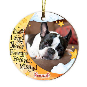 Personalized Dog Loss Memo Photo Circle Ornament