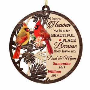 Personalized Memo Cardinal Heaven Is A Beautiful Place Ornament