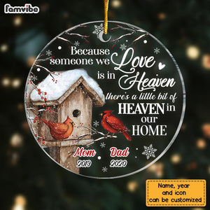 Personalized Memo Cardinal Someone We Love Is In Heaven Circle Ornament NB221 23O28