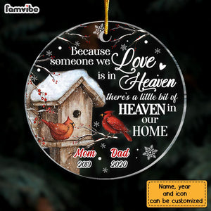 Personalized Memo Cardinal Someone We Love Is In Heaven Circle Ornament NB221 23O28