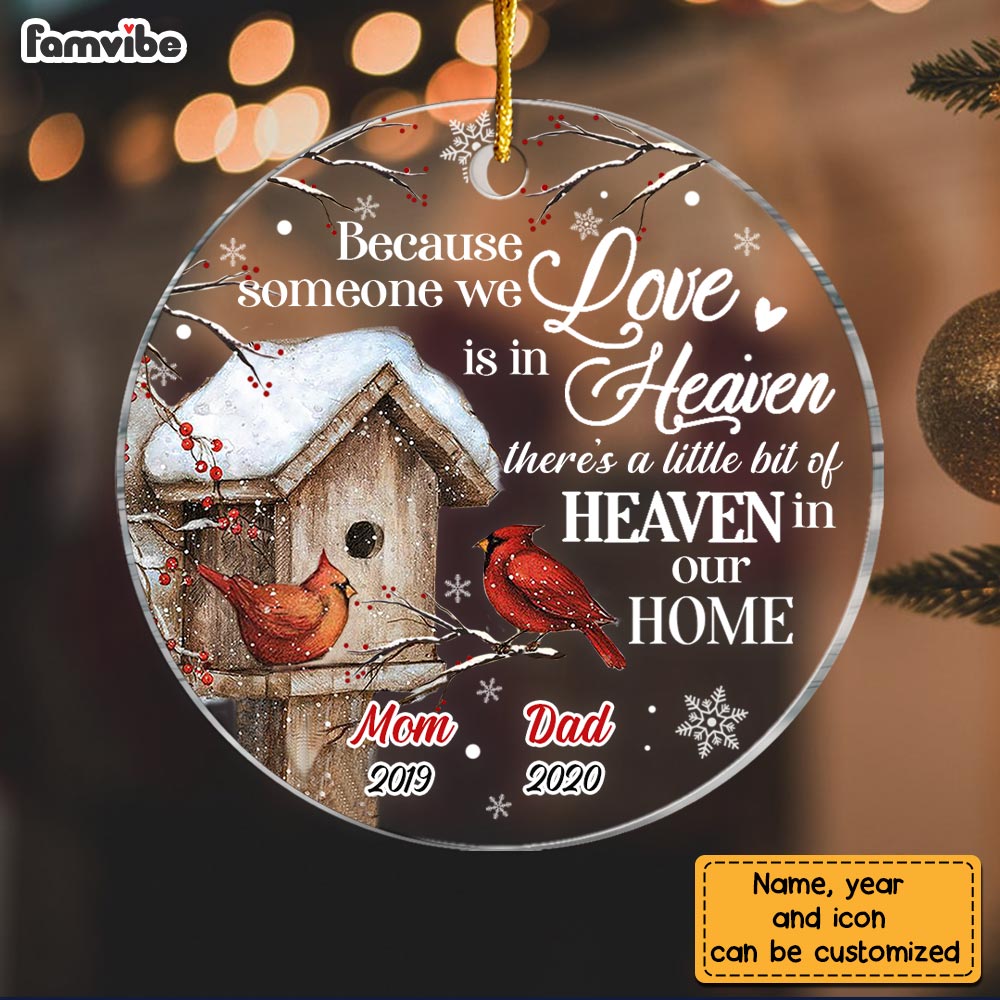 Personalized Memo Cardinal Someone We Love Is In Heaven Circle Ornament NB221 23O28