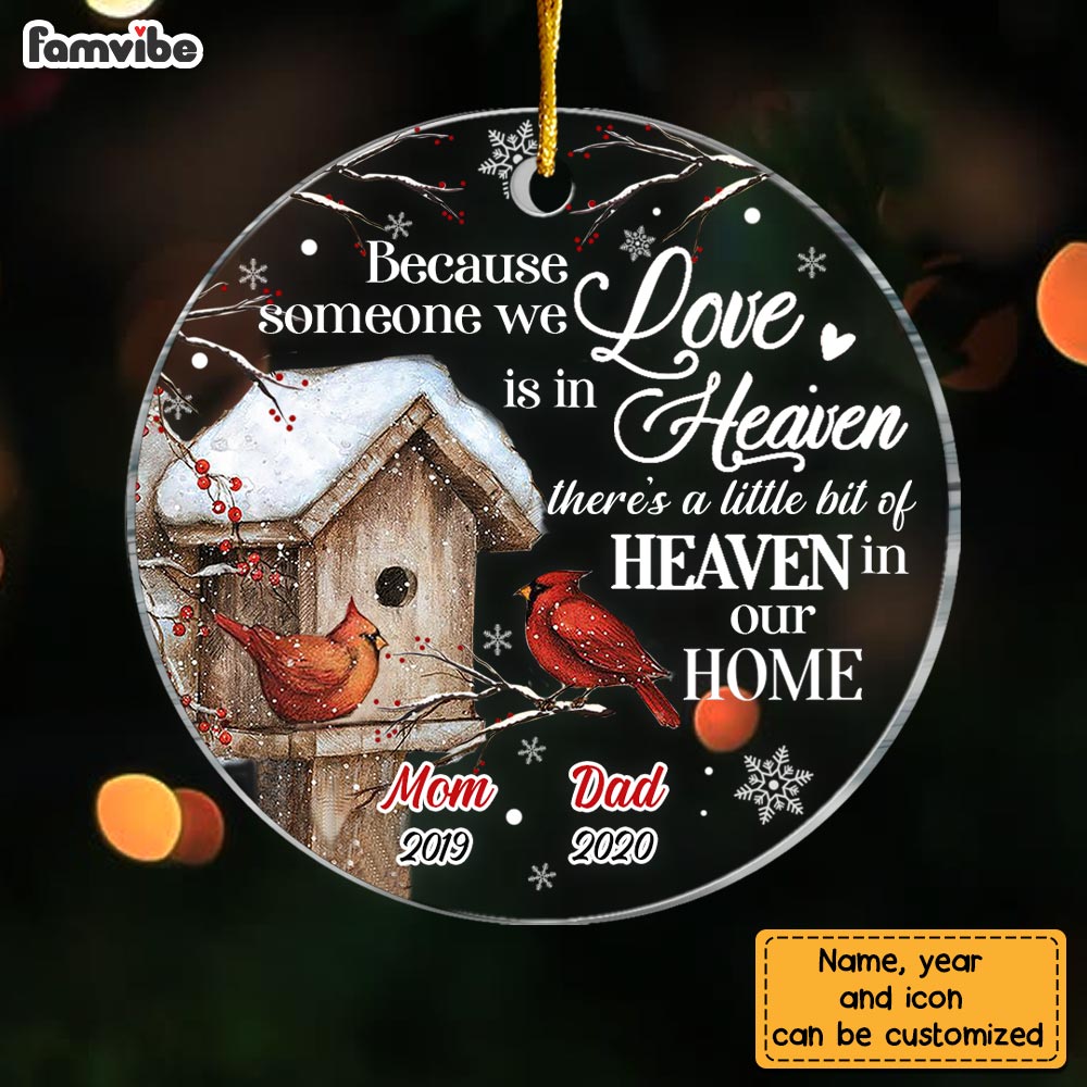 Personalized Memo Cardinal Someone We Love Is In Heaven Circle Ornament NB221 23O28