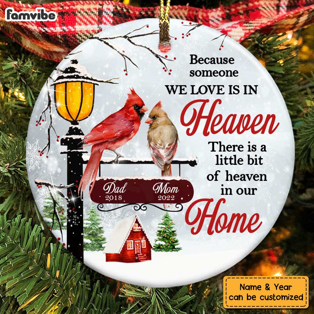 Personalized Memo Cardinal Heaven In Our Home Benelux Ornament NB212 30O28