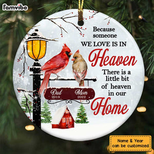 Personalized Memo Cardinal Heaven In Our Home Benelux Ornament NB212 30O28