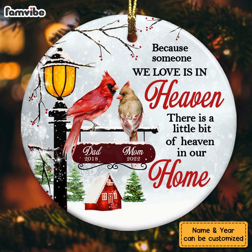 Personalized Memo Cardinal Heaven In Our Home Benelux Ornament NB212 30O28