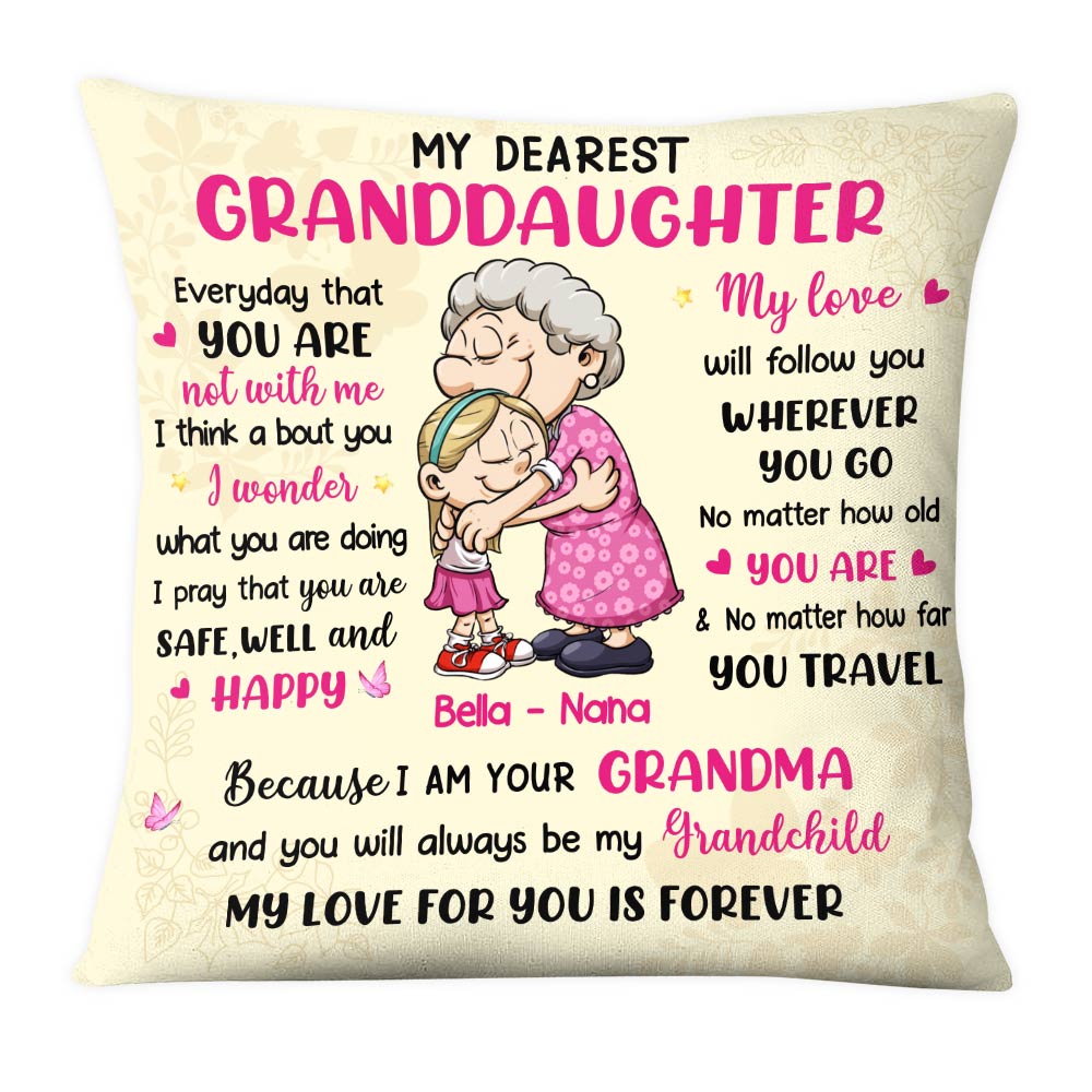 Personalized Love From Grandma To Granddaughter Pillow NB261 36O28