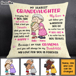 Personalized Love From Grandma To Granddaughter Pillow NB261 36O28