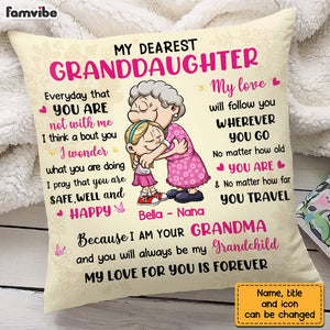 Personalized Love From Grandma To Granddaughter Pillow NB261 36O28