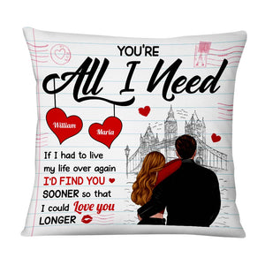 Personalized Couple You're All I Need Pillow NB292 23O75