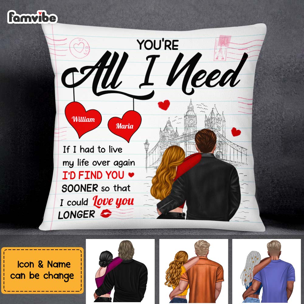 Personalized Couple You're All I Need Pillow NB292 23O75