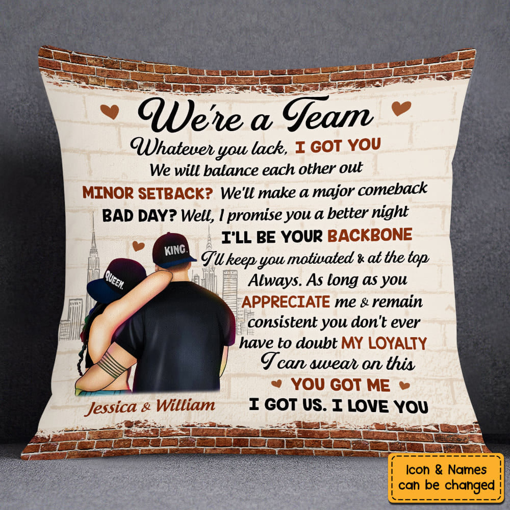 We're A Team Couples Pillow