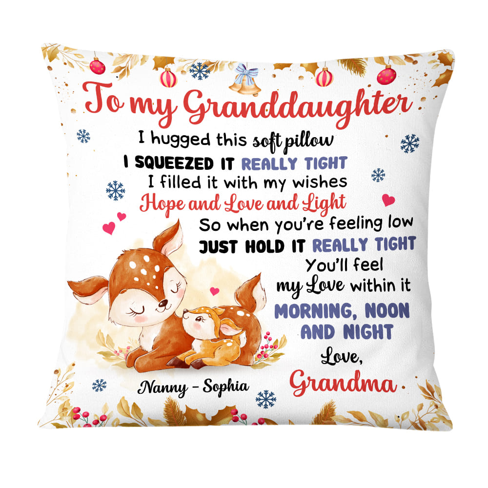 Personalized Granddaughter Deer Pillow DB22 85O58