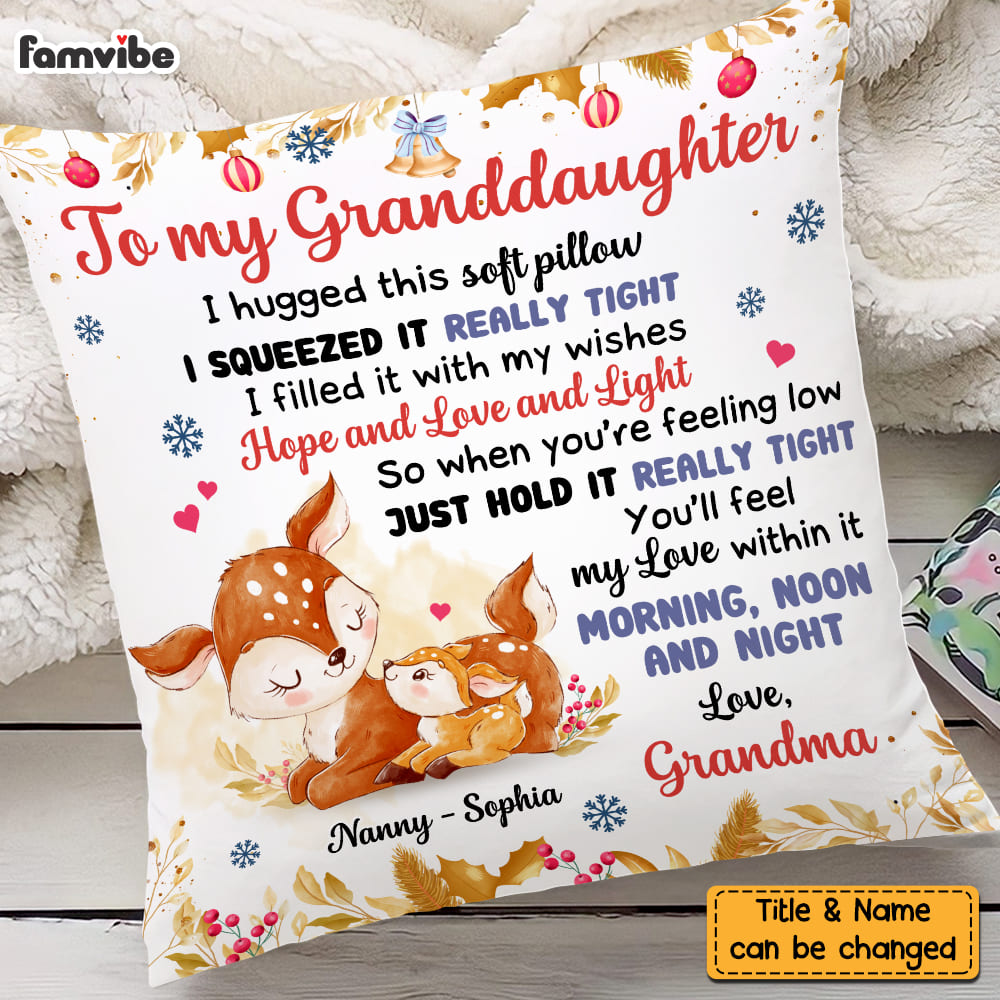 Personalized Granddaughter Deer Pillow DB22 85O58