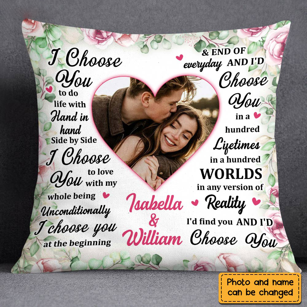 Personalized Couple I Choose You Photo Pillow
