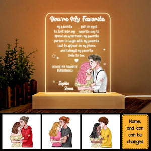 Couples You Are My Favorite Everything Plaque LED Lamp Night Light
