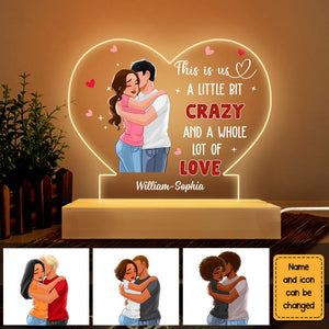 Gift For Him For Her Couple Whole Lot Of Love Plaque LED Lamp Night Light