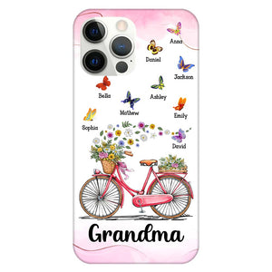 Personalized Gift for Grandma Bicycle With Flowers Phone Case