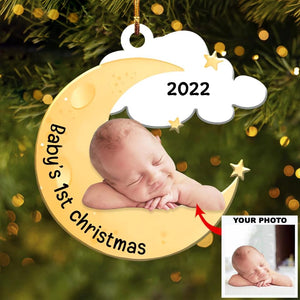 Personalized Cute Kids First Christams Photo Ornament