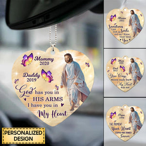 God Has You In His Arms Jesus Butterfly Memorial Gift Personalized Ornament
