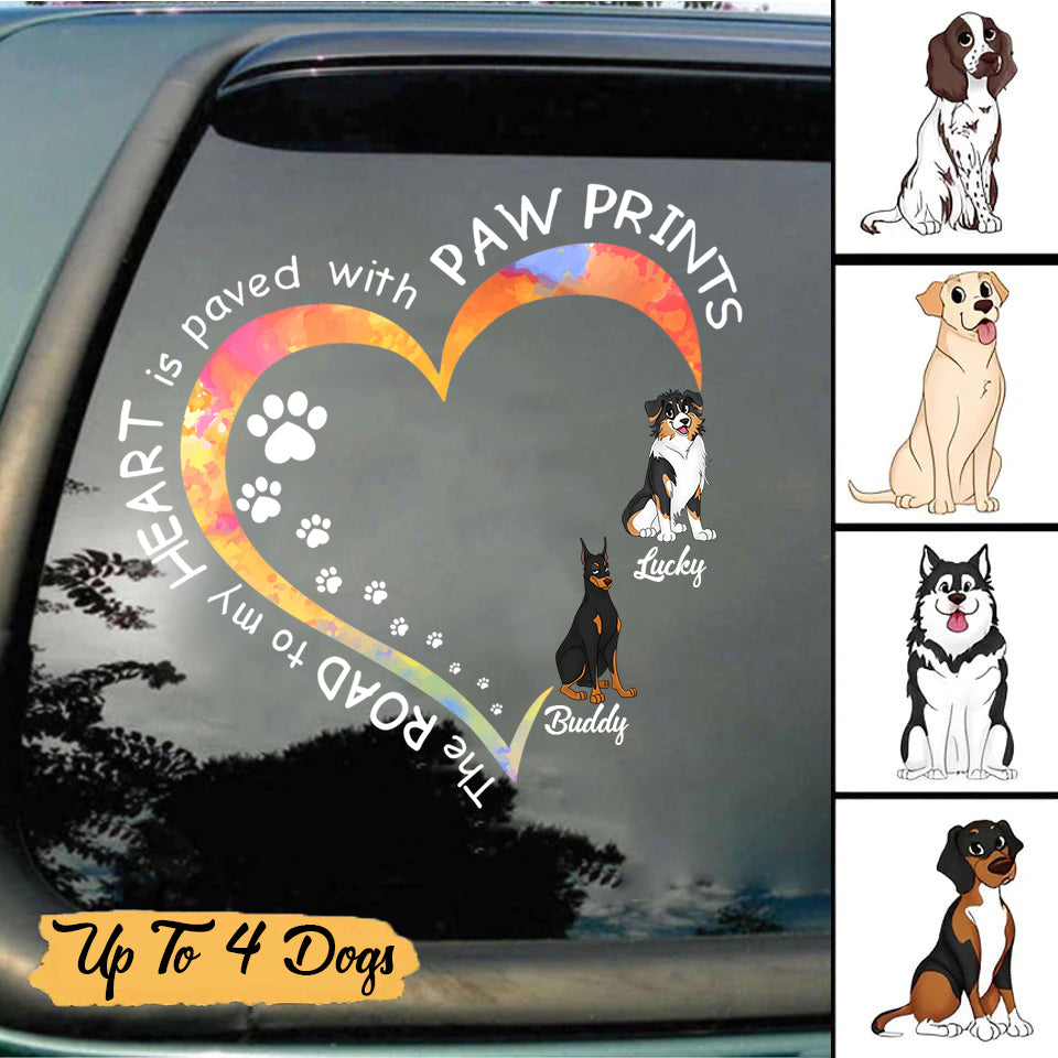 The Road To My Heart Is Paved With Paw Prints Personalized Decal